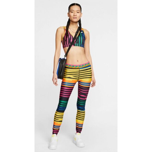 Nike Women's Sportswear Striped Indy Graphic Leggings Tights, Multicolor Size XL - Picture 10 of 10